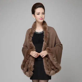 Новая Зимняя однотонная шуба с имитацией лисьего меха с длинным рукавом, женские модные теплые меховые пальто, верхняя одежда, Шаль из искусственного меха, женская одежда